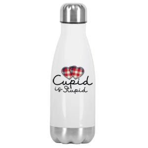 Cupid Is Stupid Valentines Day Funny Stainless Steel Insulated Water Bottle