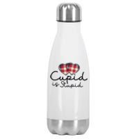 Cupid Is Stupid Valentines Day Funny Stainless Steel Insulated Water Bottle