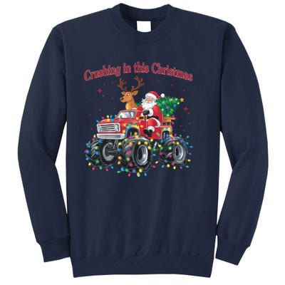 Crushing In This Christmas Holiday Xmas Santa Claus Reindeer Tall Sweatshirt