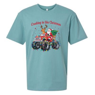 Crushing In This Christmas Holiday Xmas Santa Claus Reindeer Sueded Cloud Jersey T-Shirt