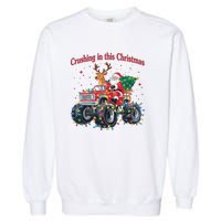 Crushing In This Christmas Holiday Xmas Santa Claus Reindeer Garment-Dyed Sweatshirt