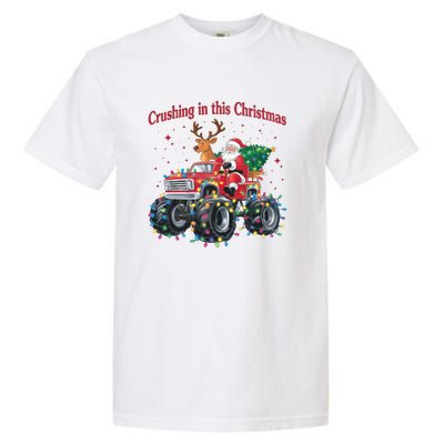 Crushing In This Christmas Holiday Xmas Santa Claus Reindeer Garment-Dyed Heavyweight T-Shirt