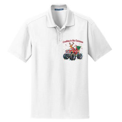 Crushing In This Christmas Holiday Xmas Santa Claus Reindeer Dry Zone Grid Polo