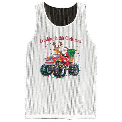 Crushing In This Christmas Holiday Xmas Santa Claus Reindeer Mesh Reversible Basketball Jersey Tank