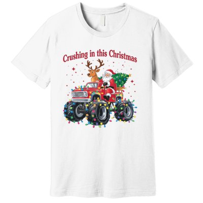 Crushing In This Christmas Holiday Xmas Santa Claus Reindeer Premium T-Shirt