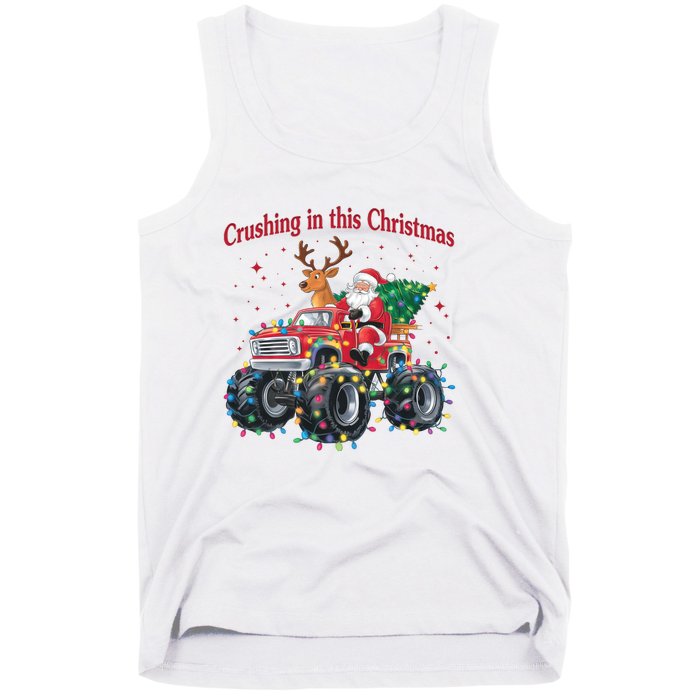 Crushing In This Christmas Holiday Xmas Santa Claus Reindeer Tank Top