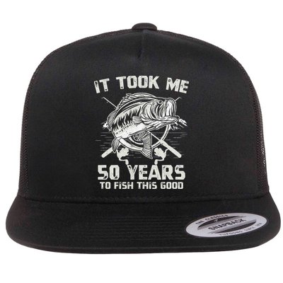 Cute It Took Me 50 Years To Fish 50th Birthday Gift Flatbill Hat