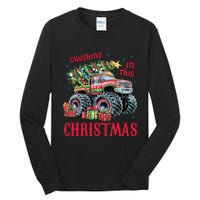 Crushing In This Christmas Xmas Holiday Red Monster Truck Tall Long Sleeve T-Shirt