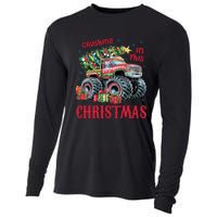 Crushing In This Christmas Xmas Holiday Red Monster Truck Cooling Performance Long Sleeve Crew