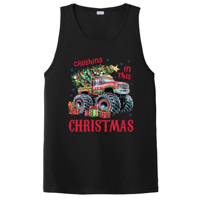 Crushing In This Christmas Xmas Holiday Red Monster Truck PosiCharge Competitor Tank