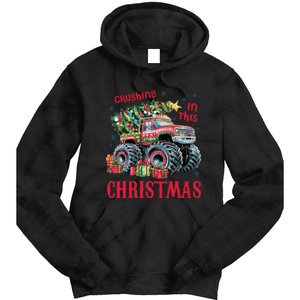 Crushing In This Christmas Xmas Holiday Red Monster Truck Tie Dye Hoodie