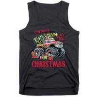 Crushing In This Christmas Xmas Holiday Red Monster Truck Tank Top