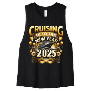 Cruising Into The New Year 2025 Family New Year Trip 2025 Women's Racerback Cropped Tank