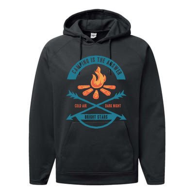 Camping Is The Answer Performance Fleece Hoodie