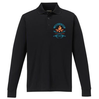 Camping Is The Answer Performance Long Sleeve Polo