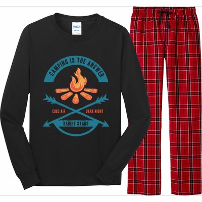 Camping Is The Answer Long Sleeve Pajama Set