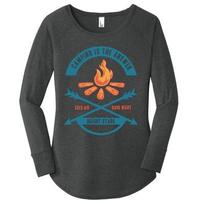 Camping Is The Answer Women's Perfect Tri Tunic Long Sleeve Shirt