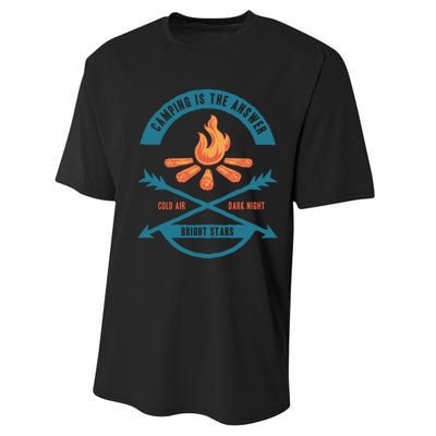 Camping Is The Answer Performance Sprint T-Shirt