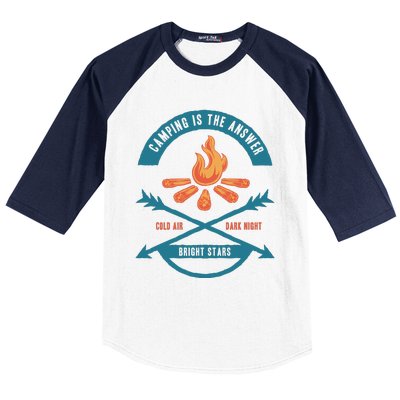 Camping Is The Answer Baseball Sleeve Shirt