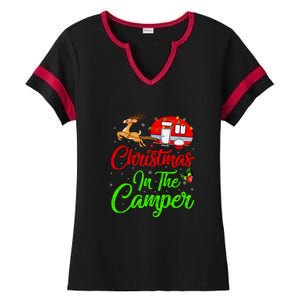 Christmas In The Camper Xmas Lighting Camping RV Christmas Gift Ladies Halftime Notch Neck Tee