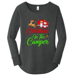 Christmas In The Camper Xmas Lighting Camping RV Christmas Gift Women's Perfect Tri Tunic Long Sleeve Shirt