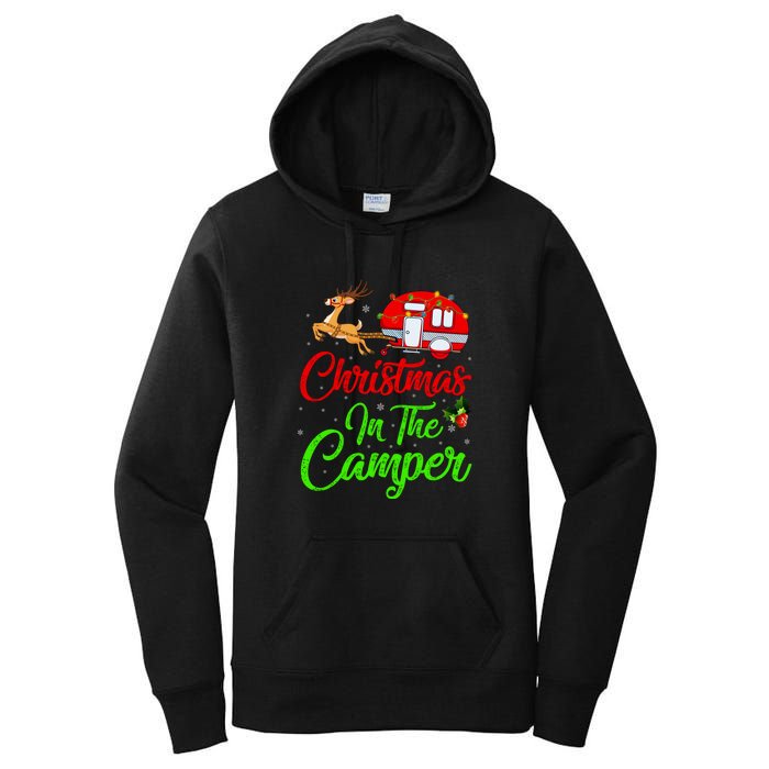 Christmas In The Camper Xmas Lighting Camping RV Christmas Gift Women's Pullover Hoodie