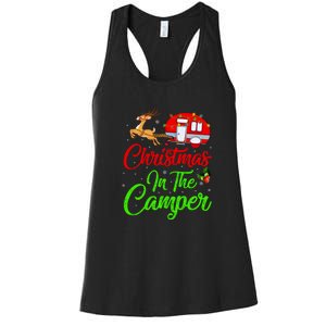 Christmas In The Camper Xmas Lighting Camping RV Christmas Gift Women's Racerback Tank