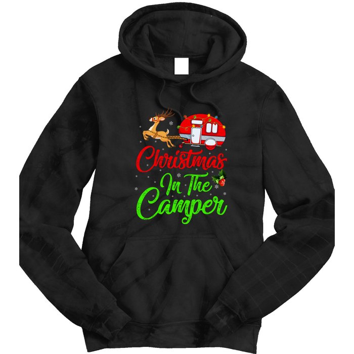 Christmas In The Camper Xmas Lighting Camping RV Christmas Gift Tie Dye Hoodie