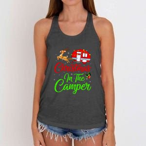 Christmas In The Camper Xmas Lighting Camping RV Christmas Gift Women's Knotted Racerback Tank