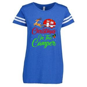 Christmas In The Camper Xmas Lighting Camping RV Christmas Gift Enza Ladies Jersey Football T-Shirt