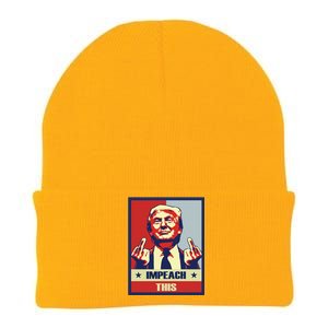 Conservative Impeach This Pro Donald Trump Republican Funny Gift Knit Cap Winter Beanie