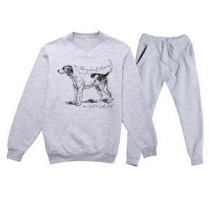 Can I Take My Hounds To Heaven Can I Heart On GodS Land Premium Crewneck Sweatsuit Set