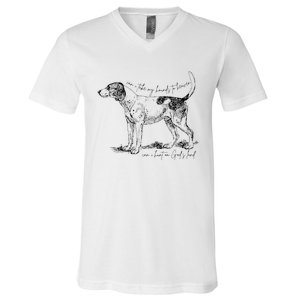 Can I Take My Hounds To Heaven Can I Heart On GodS Land V-Neck T-Shirt