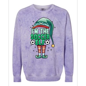 Christmas IM The Soccer Elf Football Goalie Goaltender Gift Colorblast Crewneck Sweatshirt