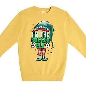 Christmas IM The Soccer Elf Football Goalie Goaltender Gift Premium Crewneck Sweatshirt