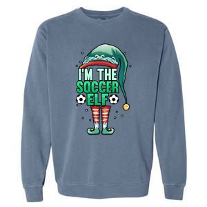 Christmas IM The Soccer Elf Football Goalie Goaltender Gift Garment-Dyed Sweatshirt