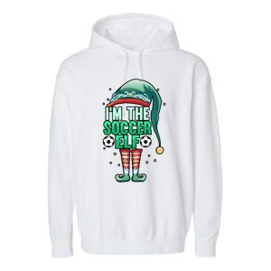 Christmas IM The Soccer Elf Football Goalie Goaltender Gift Garment-Dyed Fleece Hoodie