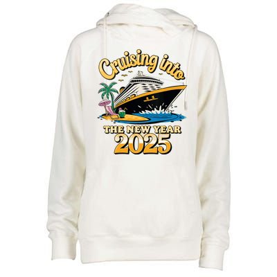 Cruising Into The New Year 2025 Family Cruise Holiday 2025 Womens Funnel Neck Pullover Hood