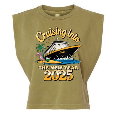 Cruising Into The New Year 2025 Family Cruise Holiday 2025 Garment-Dyed Women's Muscle Tee