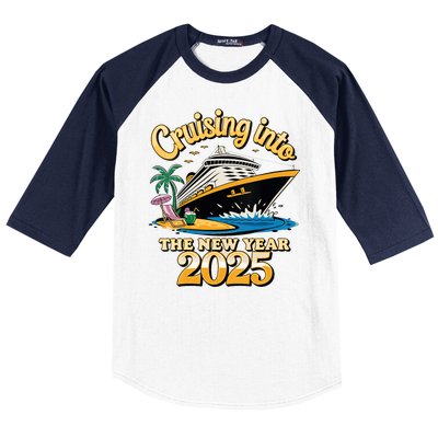 Cruising Into The New Year 2025 Family Cruise Holiday 2025 Baseball Sleeve Shirt