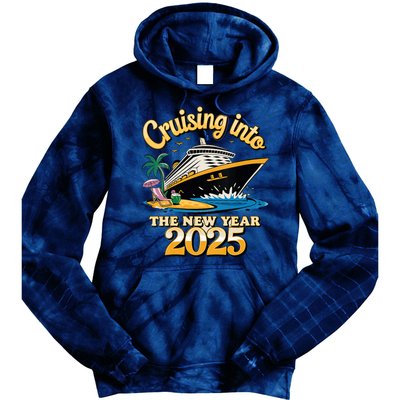 Cruising Into The New Year 2025 Family Cruise Holiday 2025 Tie Dye Hoodie