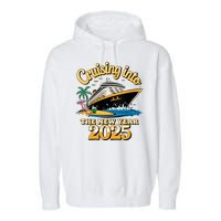 Cruising Into The New Year 2025 Family Cruise Holiday 2025 Garment-Dyed Fleece Hoodie