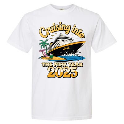 Cruising Into The New Year 2025 Family Cruise Holiday 2025 Garment-Dyed Heavyweight T-Shirt