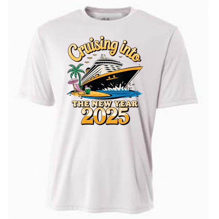 Cruising Into The New Year 2025 Family Cruise Holiday 2025 Cooling Performance Crew T-Shirt