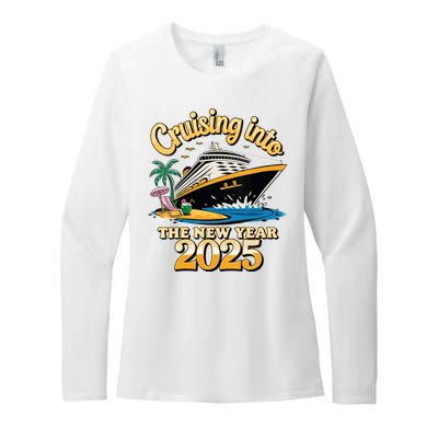 Cruising Into The New Year 2025 Family Cruise Holiday 2025 Womens CVC Long Sleeve Shirt