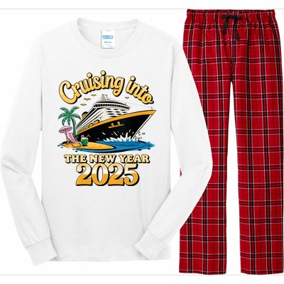 Cruising Into The New Year 2025 Family Cruise Holiday 2025 Long Sleeve Pajama Set