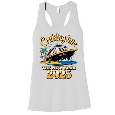 Cruising Into The New Year 2025 Family Cruise Holiday 2025 Women's Racerback Tank