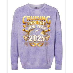 Cruising Into The New Year 2025 Family New Year Trip 2025 Colorblast Crewneck Sweatshirt