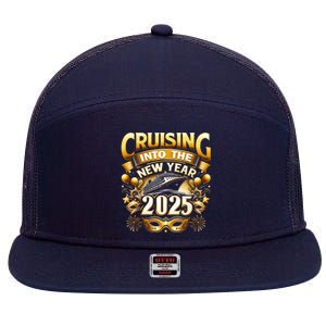 Cruising Into The New Year 2025 Family New Year Trip 2025 7 Panel Mesh Trucker Snapback Hat