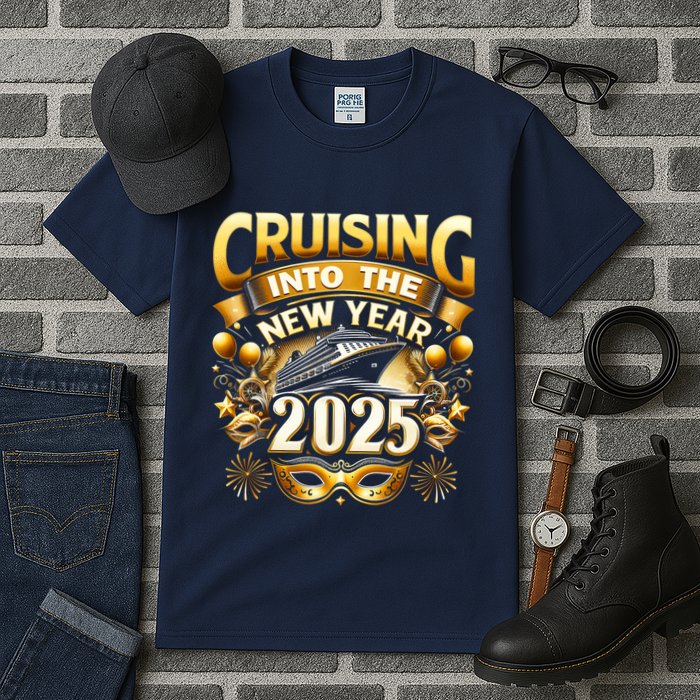 Cruising Into The New Year 2025 Family New Year Trip 2025 Tall T-Shirt